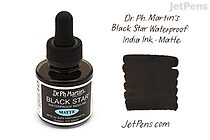 Dr. Ph. Martin's Black Star Waterproof India Ink - Matte - 1 oz - DR PH MARTIN'S 400034