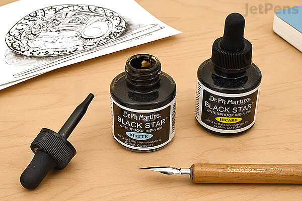 Dr. Ph. Martin's Black Star India Ink - Matte, 1 oz