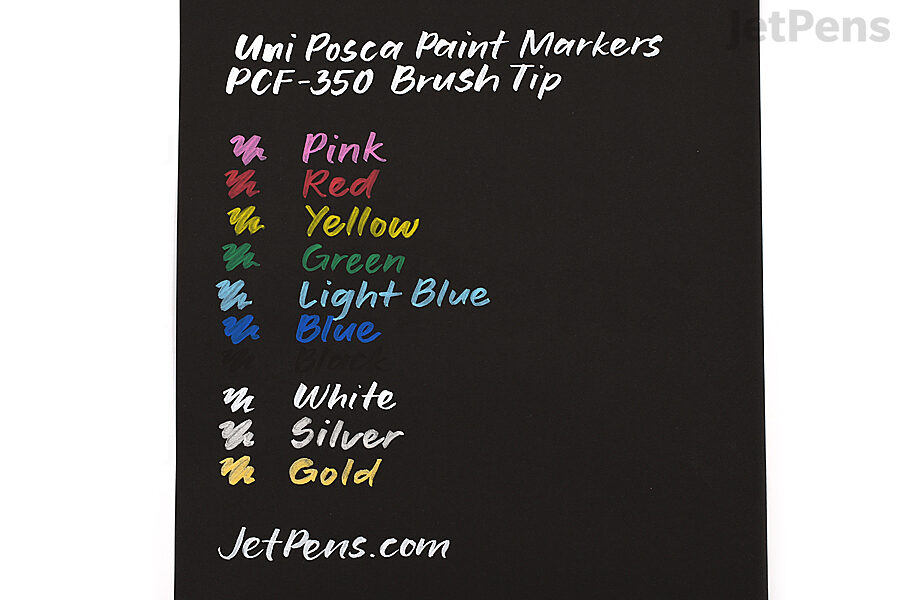 Uni-Posca Paint Marker - Black, Brush Tip