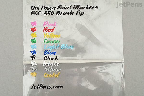  Uni Posca PCF-350 Brush Tipped Paint Marker Art Pen - Fabric  Glass Metal Pen - Black & White Set (1 of Each) : Arts, Crafts & Sewing