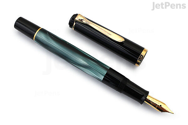 Minister vork Haan Pelikan Classic M200 Fountain Pen - Green Marble - Fine Nib | JetPens
