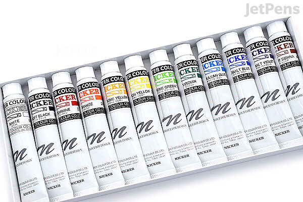 Nicker watercolor paint poster color 12 color set 20ml (No. 6) Free  Shipping - Helia Beer Co