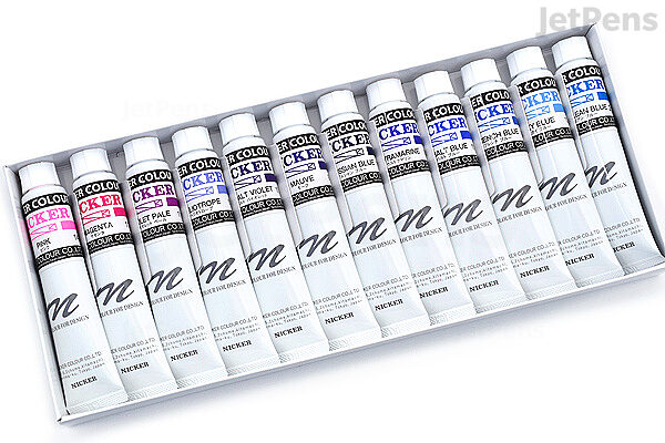 NICKER Anime Watercolor Paint Poster Color 40ml 36 Colors Set Middle Bottle  NEW