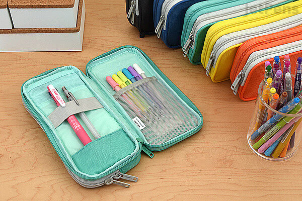 LIHIT LAB Large Capacity Double Zipper Long Pencil Case For School Office  College, Big Capacity Pencil Bag Holder Adults Teen Boys Girls, Travel