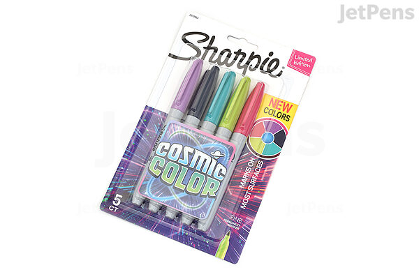 Sharpie Permanent Markers, Fine Point, Cosmic Color, Limited Edition, 5 Count