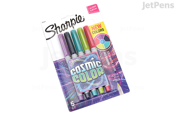 Jetpens Com Sharpie Cosmic Color Permanent Marker Ultra Fine Point 5 Color Set