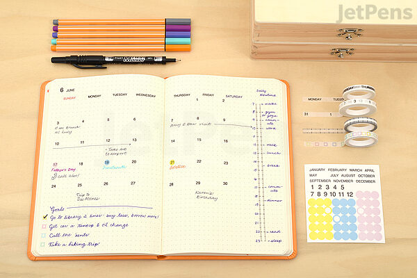pine book free diary washi tape set calendar a5 basic jetpens com