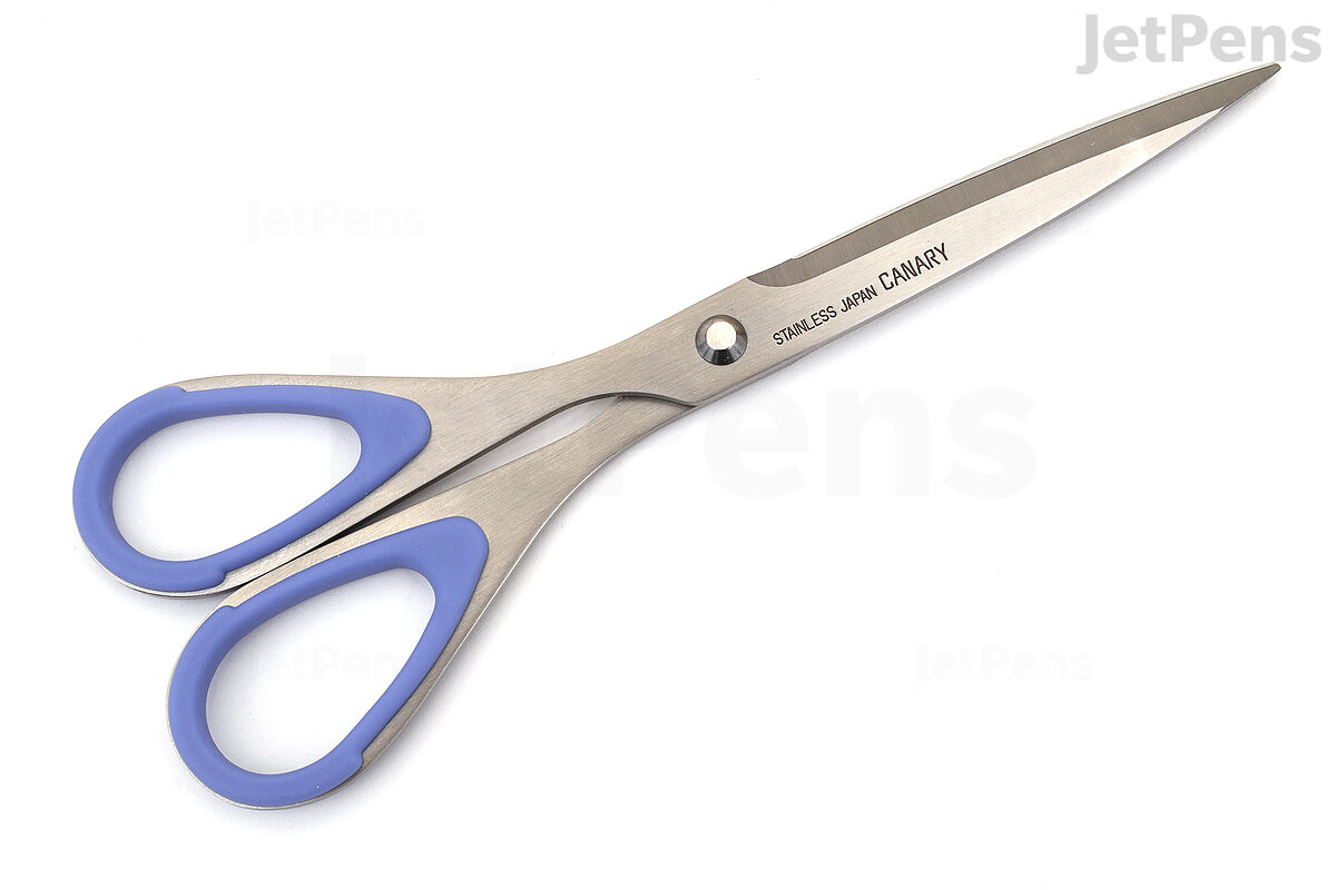 Canary Left Handed Office Scissors for Adult Japanese Stainless Steel Blade - Blue