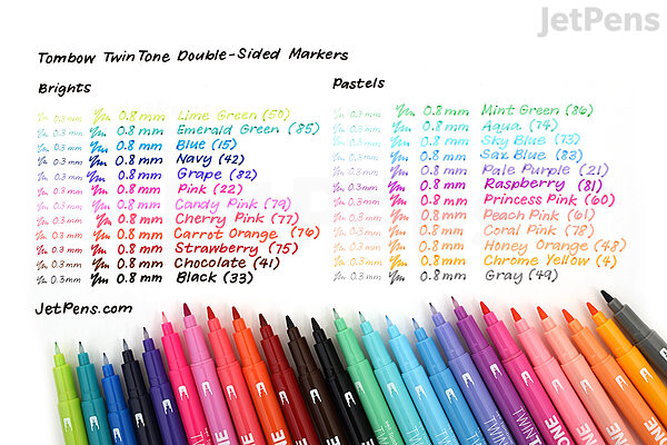 Dual Tip Brush Pens Double Sided Pigment Based Brush Markers 36