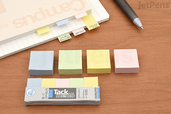 Kokuyo Tack Memo N Sticky Notes - Super Mini Slim - 2.5 cm x 0.7 cm - 4 Bright Colors