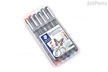 Staedtler Pigment Liner Marker Pen - 0.3 mm - 6 Basic Color Set - STAEDTLER 30803-SSB6