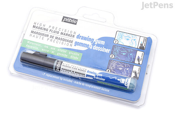 Pebeo Drawing Gum Masking Fluid for Watercolor Painting Bundled with Brush  Set