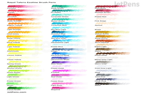 stel voor cowboy zelf Royal Talens Ecoline Watercolor Brush Pen - 20 Color Set | JetPens