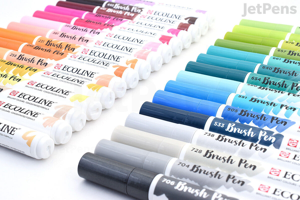 Royal Talens Ecoline Watercolor Brush Pen, Basic Shades, Set of 30 – ARCH  Art Supplies