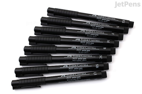 Faber-Castell Pitt Artist Pen Set 8 Black (XS,S,F,M,B,C) 24