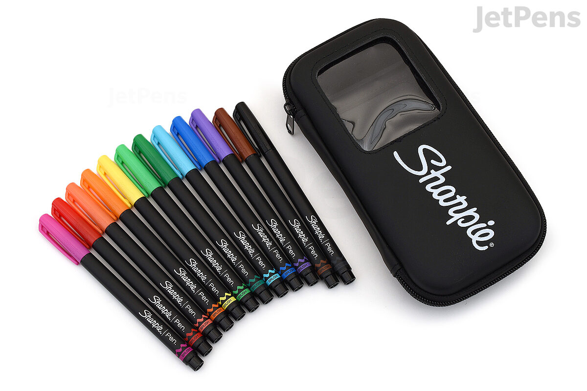 Sharpie 2011280 Brush Tip Pens, Fine Brush Tip, Bl
