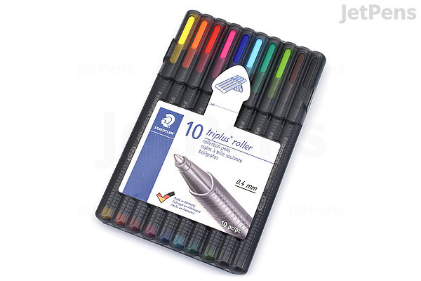 Staedtler Triplus Rollerball Stick Pen 0.4 mm Tip Assorted Colors Pack of  10 New