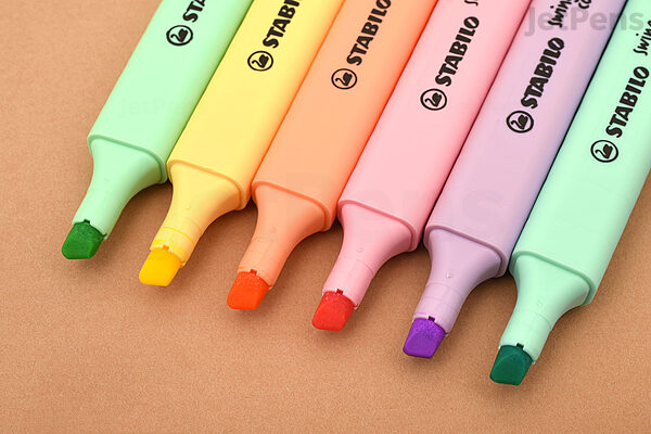 6pcs Cute Stabilo Swing Cool Pastel Highlighter Marker Pens 1-4mm