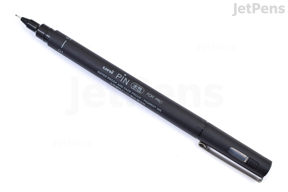 Uni : Pin Drawing Pen : Set Of 5 : Black : 0.1 - 0.8mm