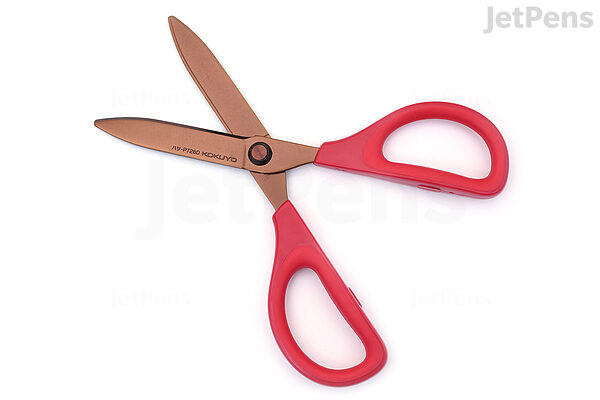 Kokuyo Saxa Scissors - Titanium Coating - Red