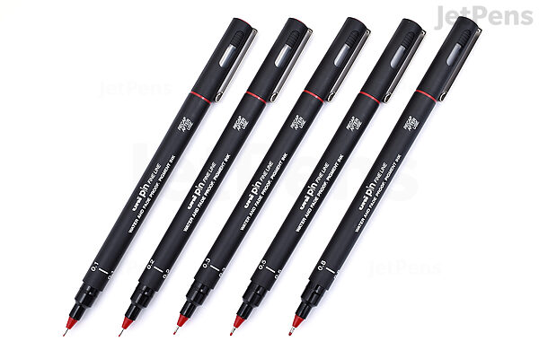 UNI PIN Drawing pen pigment liner black 0.05mm to 0.8mm [Set of 6]