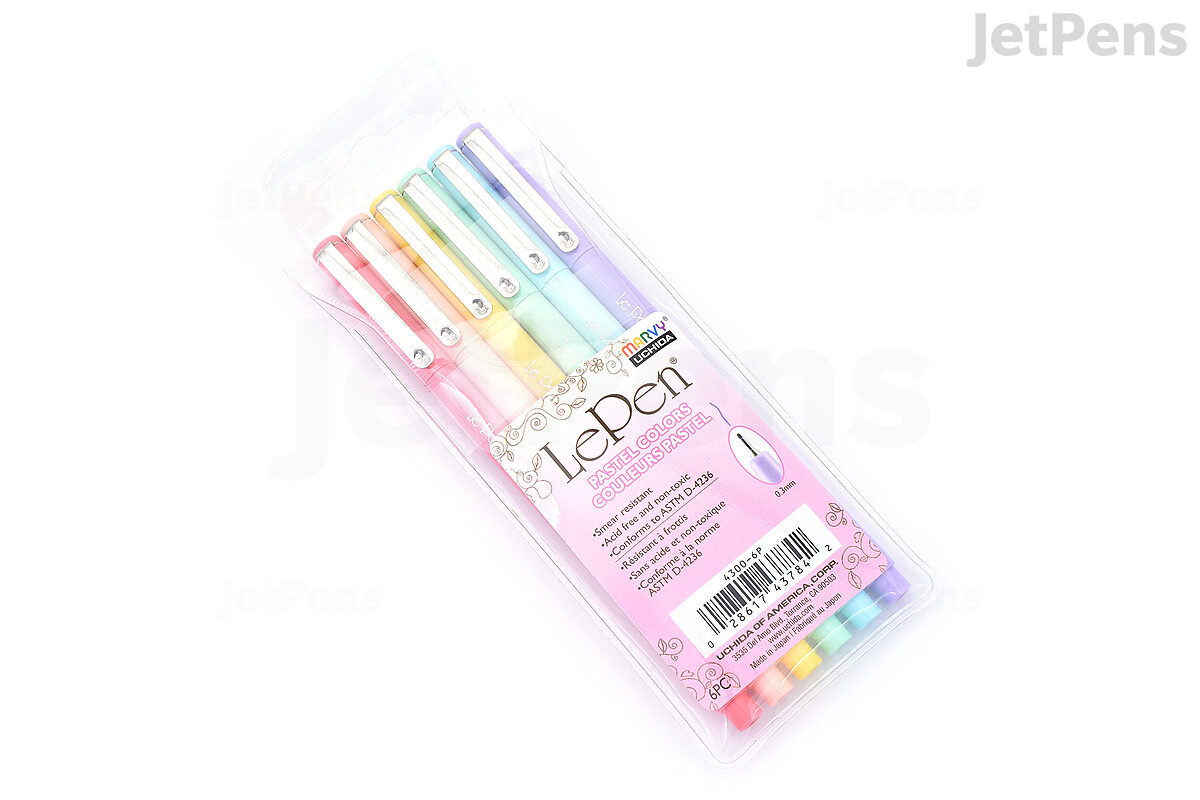 Marvy Uchida Le Pen Neon, 3mm tip, Assorted Colors, 10 pc set, 4300-10F