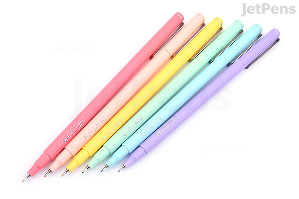 Lepen® Micro-Fine Point Pen, Pastel, 6 Per Pack, 2 Packs