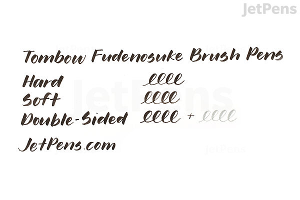 Tombow Fudenosuke Brush Pens, Hard and Soft Tip Brush Pens, Black, 2 Pack 