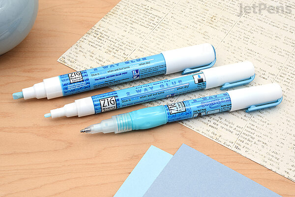 Kuretake ZIG 2 Way Glue Stick Pen, 2 pcs Set, Broad Tip,15mm Tip