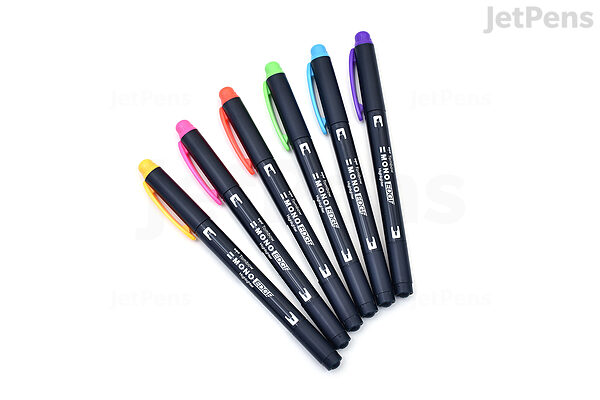 6Pcs/set Retractable Highlighters Refillable Pastel Highlighter