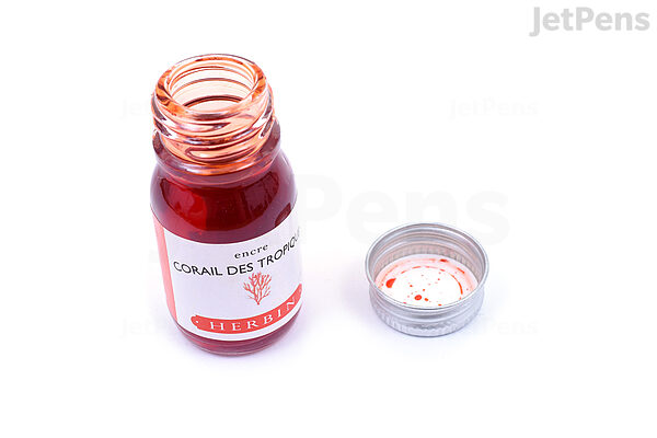  Jacques Herbin - Ref 11559T - Writing Ink for Fountain Pens &  Rollerball Pens - Corail des Tropiques - 10ml Bottle : Office Products