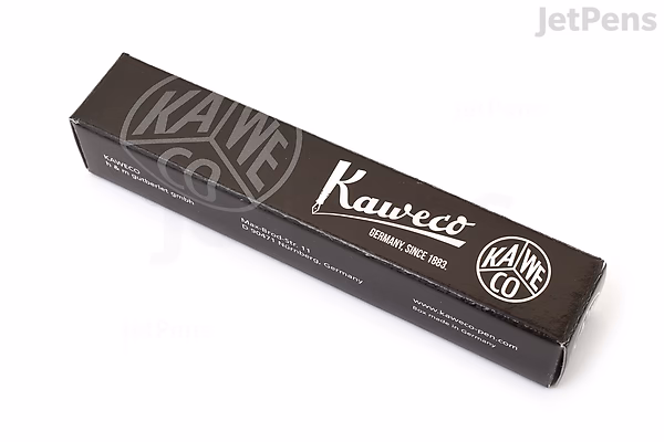Packaging box for a Kaweco Classic Sport ballpoint pen with a 1.0 mm tip, featuring a clear body design.