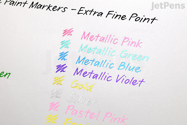 Pentel Permanent Paint Markers - Extra Fine / Fine / Medium - White Gold  Silver