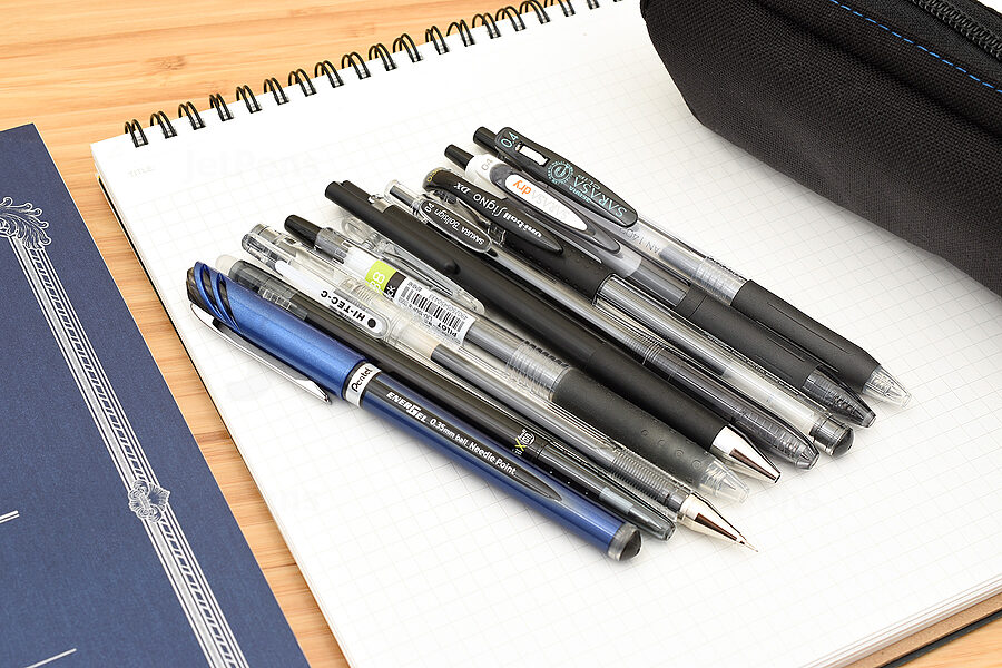 The Fine Tip Gel Pen Sampler includes several of our favorite fine-tip Japanese gel pens.