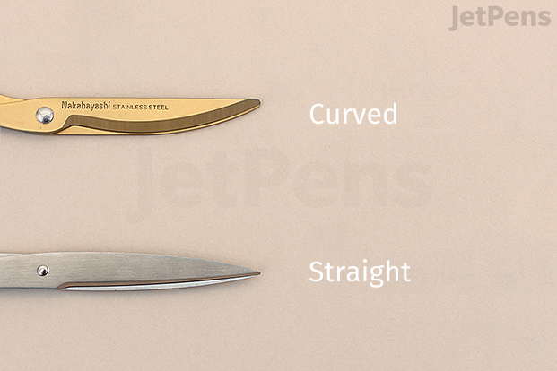 Straight blades are the most common, but scissors can also have curved blades.