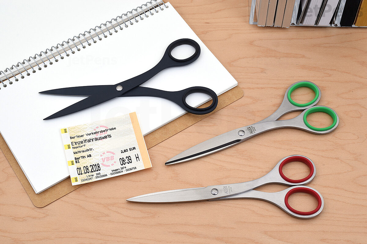 ALLEX Left Handed Office Scissors for Desk, Medium 6.5 All Purpose  Scissors for Left Hand, Made in JAPAN, All Metal Sharp Japanese Stainless  Steel