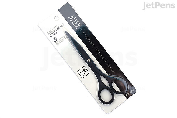 Allex Stainless Steel Scissors for Adhesive Tape Black Made in Japan LF 15124