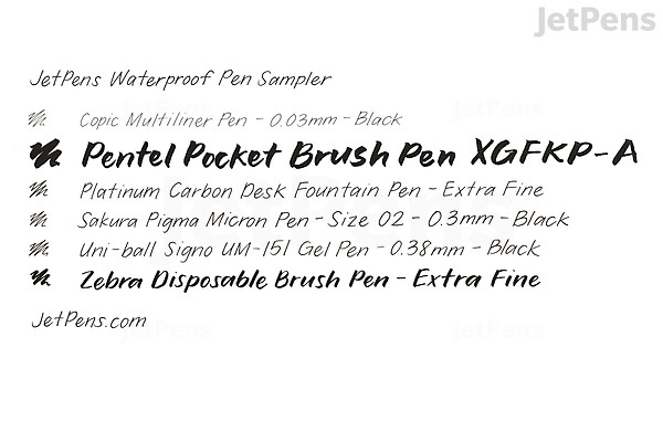 JetPens Waterproof Pen Sampler