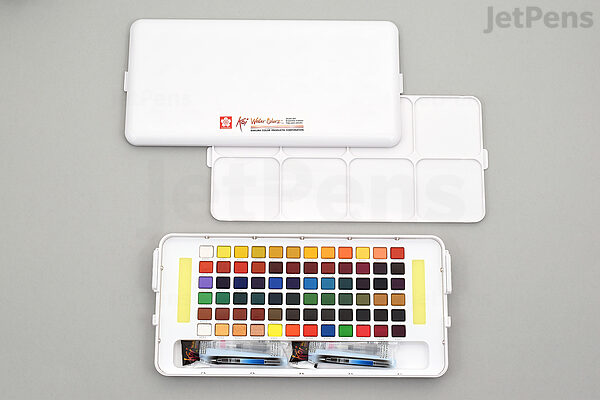  SAKURA Koi Studio Kit - Watercolor Sets for Studio Art or Art  On the Go - 72 Colors - 2 Water Brushes - 2 Sponges - 2 Palettes