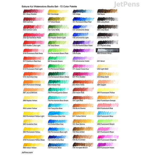 Sakura Koi Watercolor Studio Set - Set of 72 w/2 Brushes