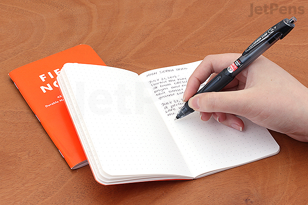 Ballpoint pens write well on synthetic paper like Field Notes Expedition.