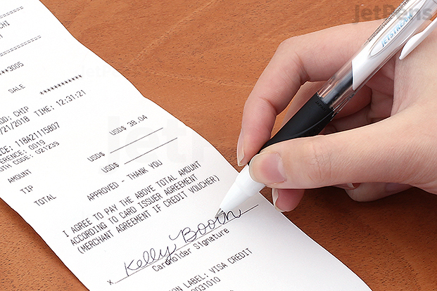 Ballpoint pens are perfect for signing receipts.