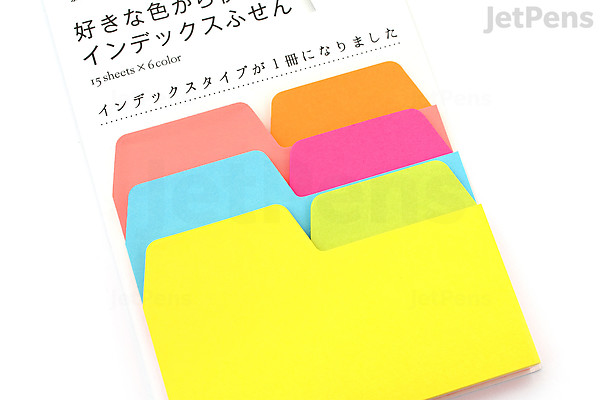 Cluster Japan Pitta Index Tab Sticky Notes - Memo 2P - Neon | JetPens
