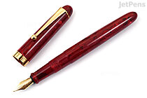 Onishi Seisakusho Cellulose Acetate Fountain Pen - Red Marble - Fine Nib - ONISHI #9