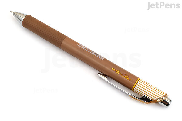 Pentel EnerGel Clena Gel Pen - 0.4 mm - Brown Ink - Brown Body