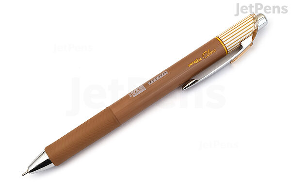  Pentel EnerGel Clena Gel Pen - 0.5 mm - Brown Ink - Brown Body