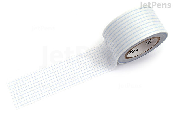 Mark's Mast Writable Washi Tape - 24 mm x 10 M - Grid Blue Gray