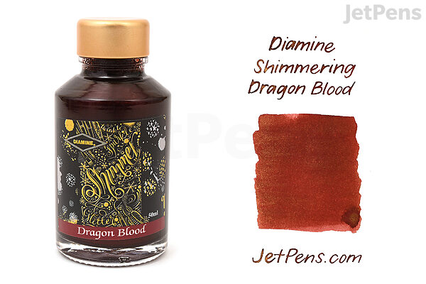 Diamine Dragon Blood Ink Shimmering 50 Ml Bottle Jetpens