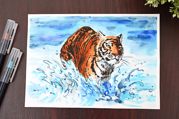 Akashiya Sai Watercolor Brush Pen - 5 Spring Color Set | Jetpens