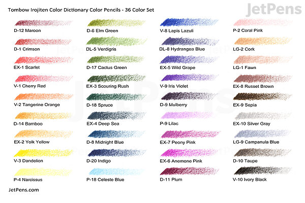 Download Tombow Irojiten Color Dictionary Color Pencil 36 Color Set Jetpens